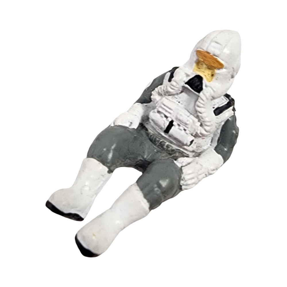Vintage Star Wars Imperial Pilot Seated Miniature Figure White Grey 1 Inch